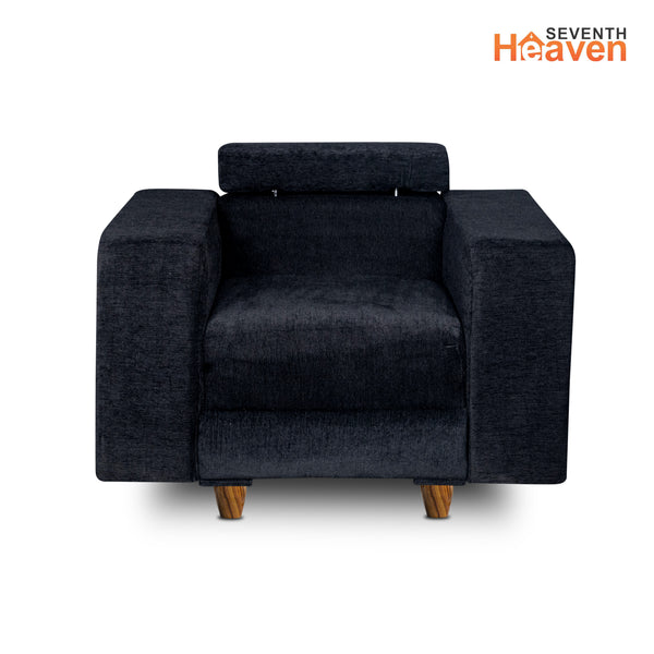 Berlin 1 Seater Sofa- ( Premium Molfino Fabric- Black )