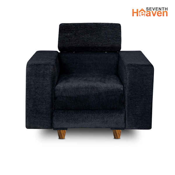 Berlin 1 Seater Sofa- ( Premium Molfino Fabric- Black )