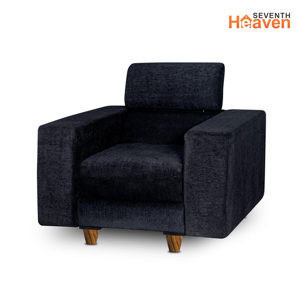 Berlin 1 Seater Sofa- ( Premium Molfino Fabric- Black )