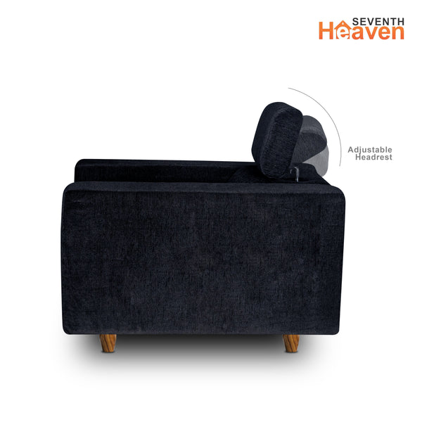 Berlin 1 Seater Sofa- ( Premium Molfino Fabric- Black )