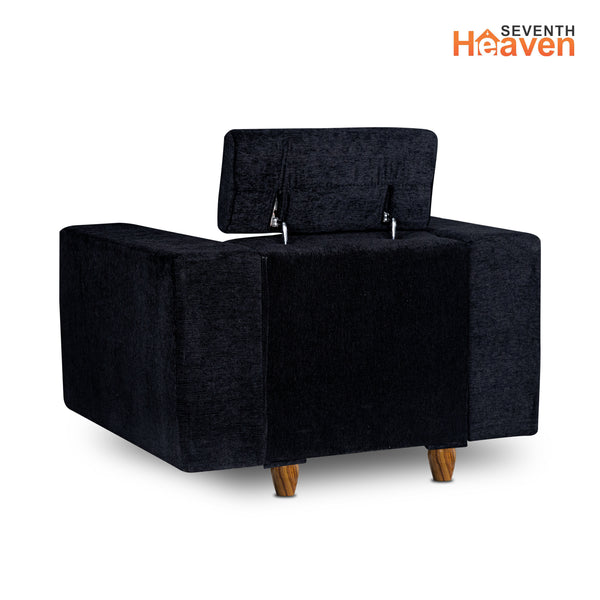 Berlin 1 Seater Sofa- ( Premium Molfino Fabric- Black )