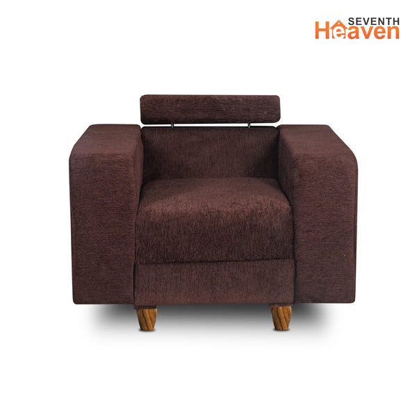 Berlin 1 Seater Sofa- ( Premium Molfino Fabric- Brown )