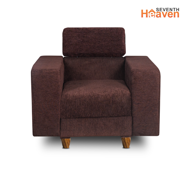 Berlin 1 Seater Sofa- ( Premium Molfino Fabric- Brown )