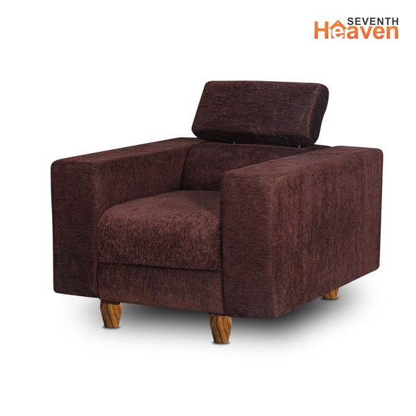 Berlin 1 Seater Sofa- ( Premium Molfino Fabric- Brown )