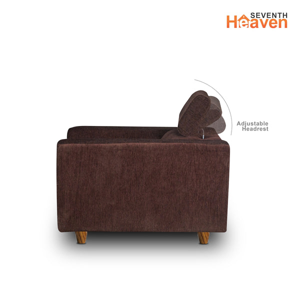Berlin 1 Seater Sofa- ( Premium Molfino Fabric- Brown )