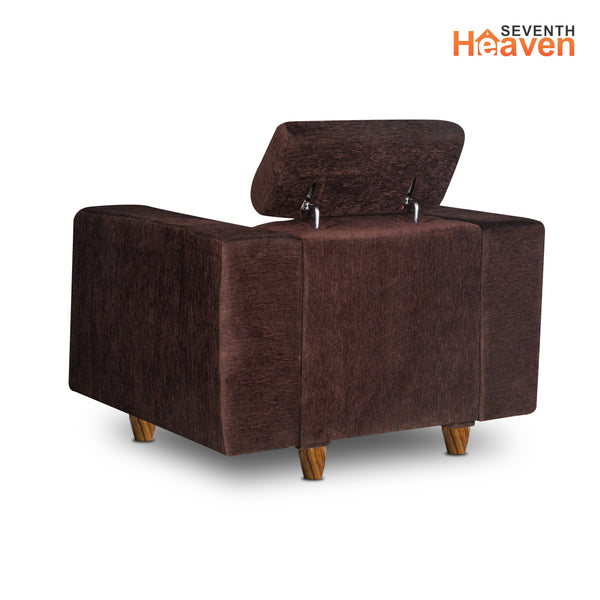 Berlin 1 Seater Sofa- ( Premium Molfino Fabric- Brown )