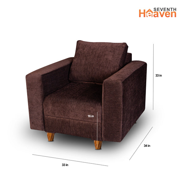 Rio 1 Seater Sofa- ( Premium Molfino Fabric- Brown )