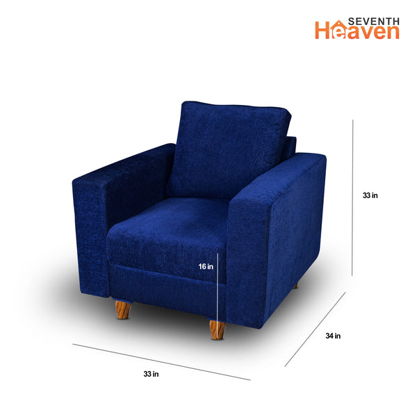 Rio 1 Seater Sofa- ( Premium Molfino Fabric- Blue )