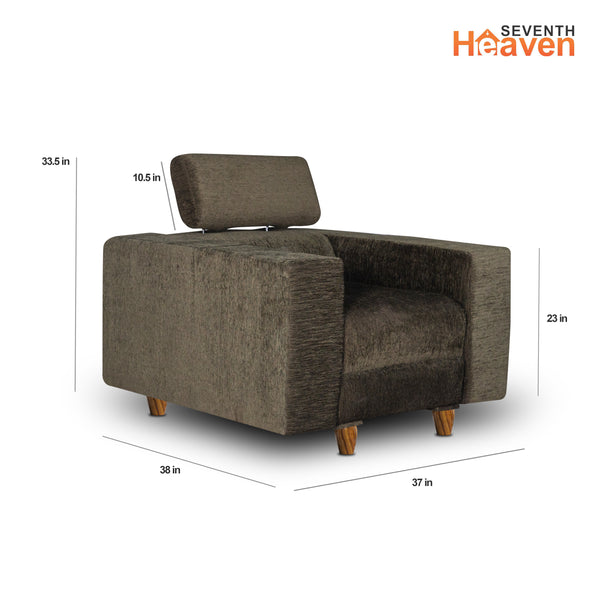Berlin 1 Seater Sofa- ( Premium Molfino Fabric- green )