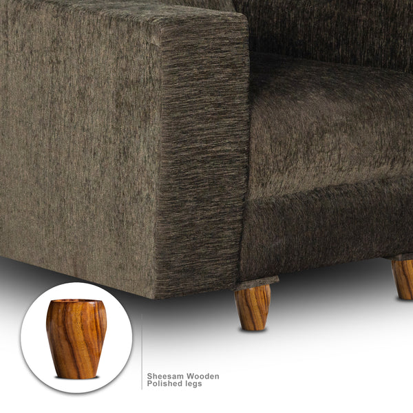 Berlin 1 Seater Sofa- ( Premium Molfino Fabric- green )