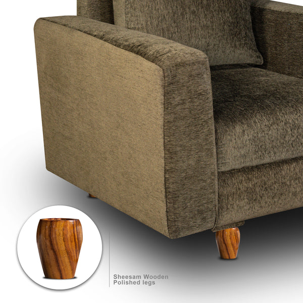 Rio 1 Seater Sofa- ( Premium Molfino Fabric- Green )