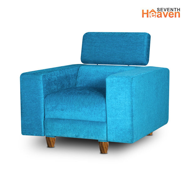 Berlin 1 Seater Sofa- ( Premium Molfino Fabric-Sky Blue )