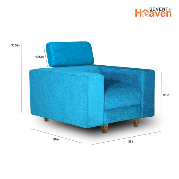 Berlin 1 Seater Sofa- ( Premium Molfino Fabric-Sky Blue )