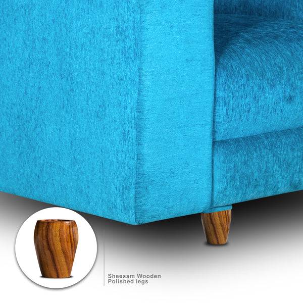 Berlin 1 Seater Sofa- ( Premium Molfino Fabric-Sky Blue )