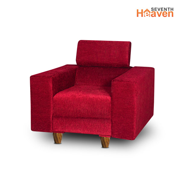 Berlin 1 Seater Sofa- ( Premium Molfino Fabric- Maroon )