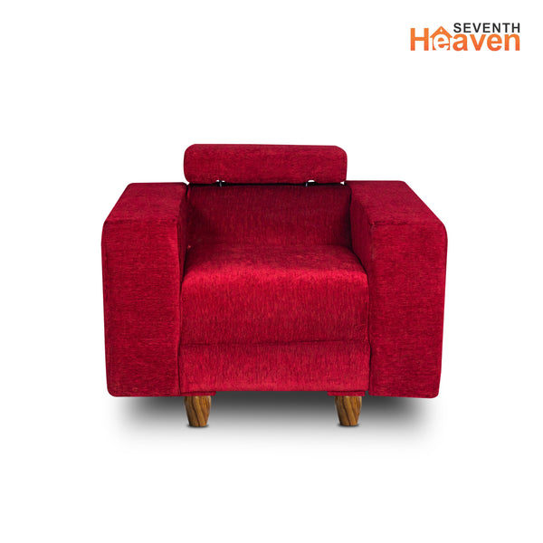 Berlin 1 Seater Sofa- ( Premium Molfino Fabric- Maroon )
