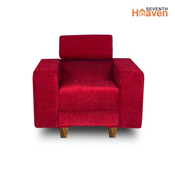 Berlin 1 Seater Sofa- ( Premium Molfino Fabric- Maroon )