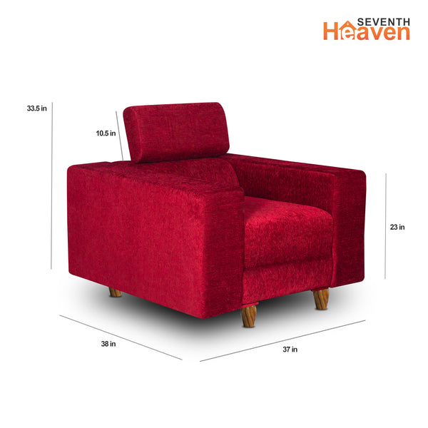 Berlin 1 Seater Sofa- ( Premium Molfino Fabric- Maroon )