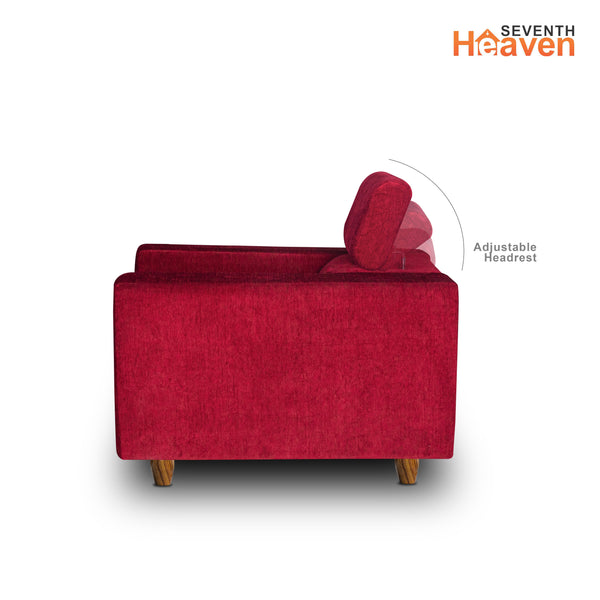Berlin 1 Seater Sofa- ( Premium Molfino Fabric- Maroon )