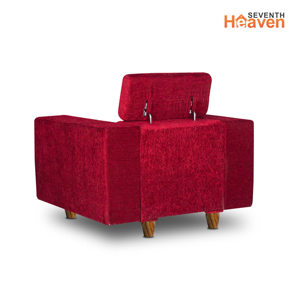 Berlin 1 Seater Sofa- ( Premium Molfino Fabric- Maroon )