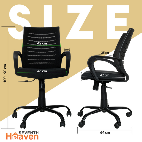 Blaze Mid-Back Office Chair – Ergonomic, Durable & Versatile (Black)