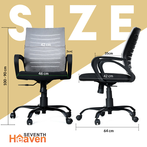 Blaze Mid-Back Office Chair – Ergonomic, Durable & Versatile (Grey)