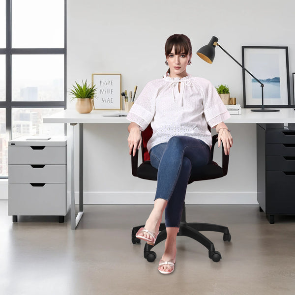 Bolt Mid-Back Office Chair – Ergonomic, Durable & Versatile ( Red )
