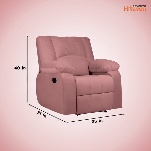 Phoenix Icon 1 Seater Recliner – ( Spacious, Luxurious & DIY-Friendly, Plush Suede - Peach )