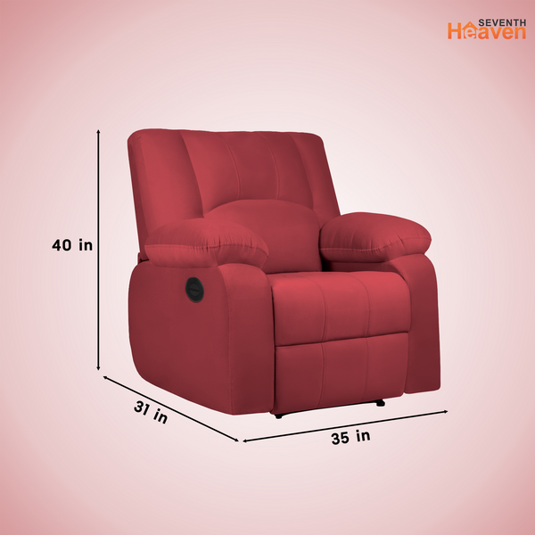 Phoenix Icon 1 Seater Motorise Recliner – ( DIY-Friendly, Plush Suede - Maroon )