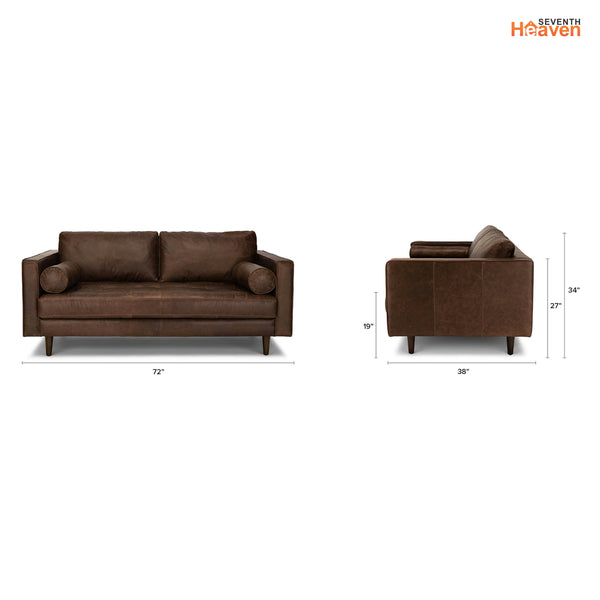 Vienna 2 Seater Sofa- ( Leatherette Fabric - Taos Brown)