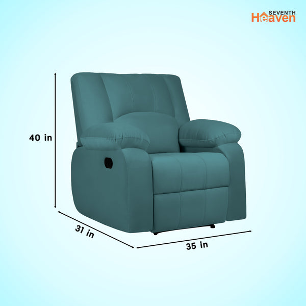 Phoenix Icon 1 Seater Recliner – ( Spacious, Luxurious & DIY-Friendly, Plush Suede - Teal )
