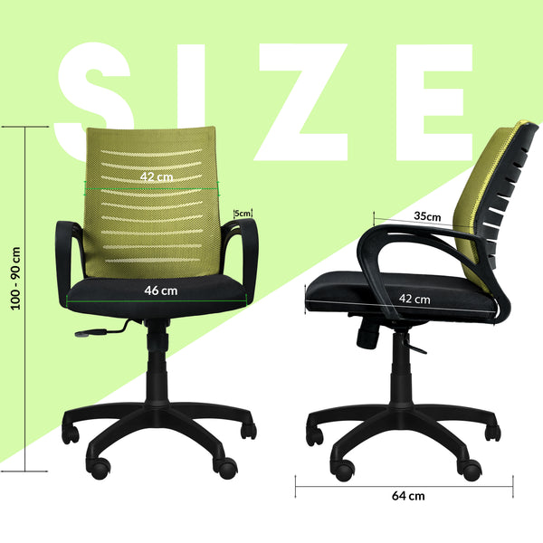Bolt Mid-Back Office Chair – Ergonomic, Durable & Versatile ( Green )