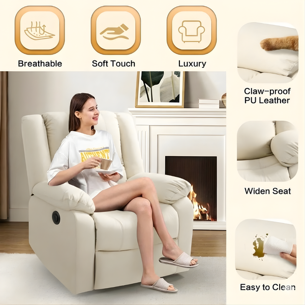 Phoenix 1 Seater Motorised Recliner – ( Spacious, Luxurious & DIY-Friendly - Beige )