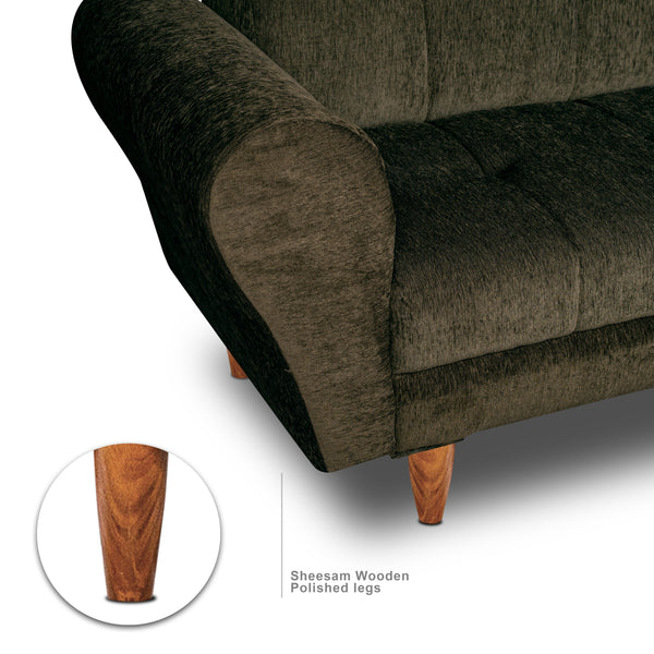 Milan 2 Seater Sofa - ( Premium Molfino Fabric-Green )