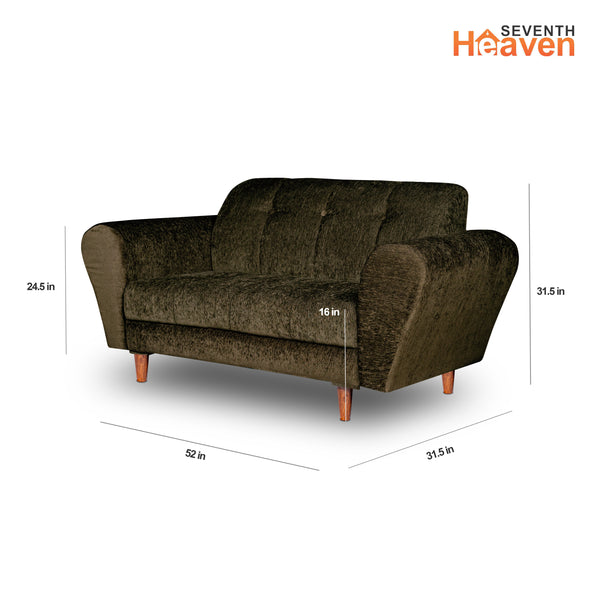 Milan 2 Seater Sofa - ( Premium Molfino Fabric-Green )