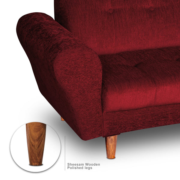 Milan 2 Seater Sofa - ( Premium Molfino Fabric- Maroon )