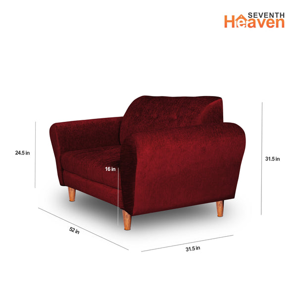 Milan 2 Seater Sofa - ( Premium Molfino Fabric- Maroon )