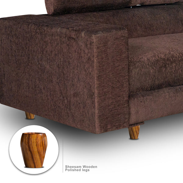 Berlin 2 Seater Sofa- ( Premium Molfino Fabric- Brown )
