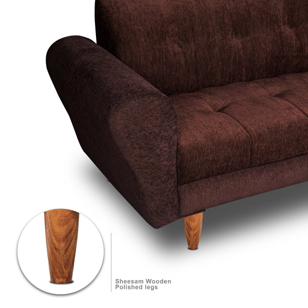 Milan 2 Seater Sofa - ( Premium Molfino Fabric- Brown )