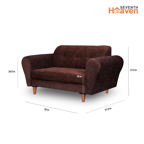 Milan 2 Seater Sofa - ( Premium Molfino Fabric- Brown )