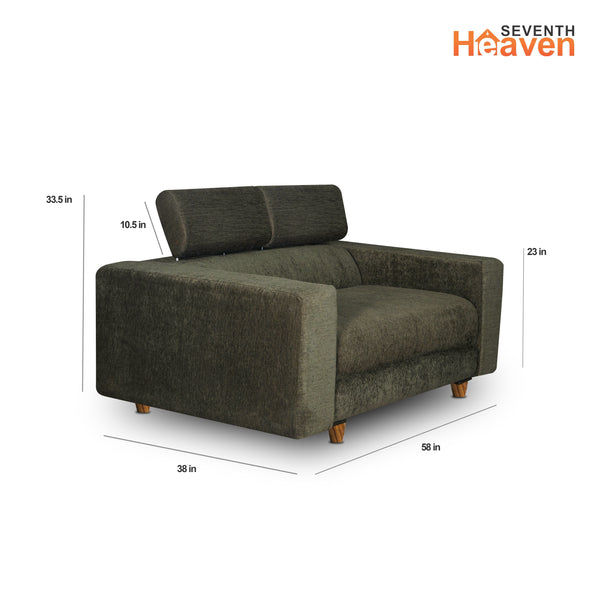 Berlin 2 Seater Sofa- ( Premium Molfino Fabric- Green )