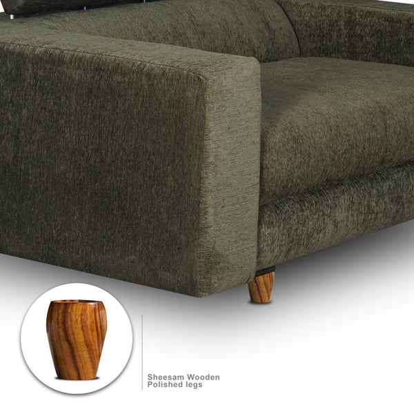 Berlin 2 Seater Sofa- ( Premium Molfino Fabric- Green )