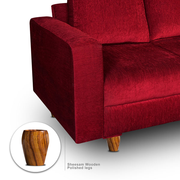 Rio 2 Seater Sofa- ( Premium Molfino Fabric- Maroon )