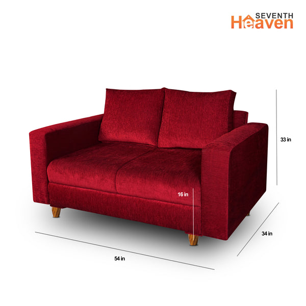 Rio 2 Seater Sofa- ( Premium Molfino Fabric- Maroon )