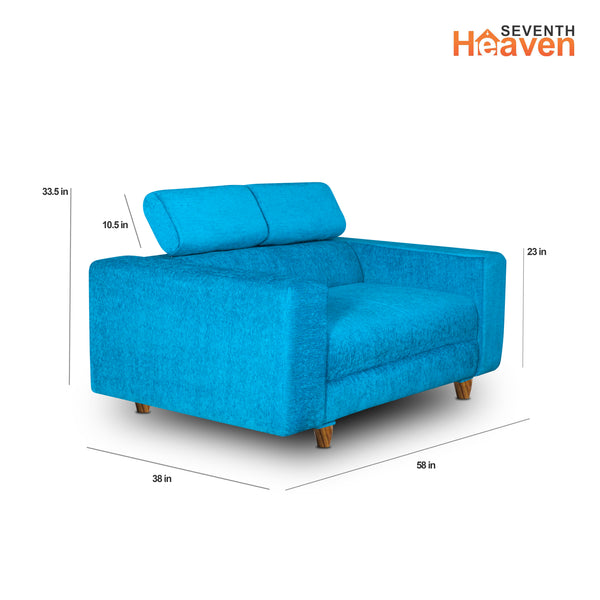 Berlin 2 Seater Sofa- ( Premium Molfino Fabric- Sky Blue )