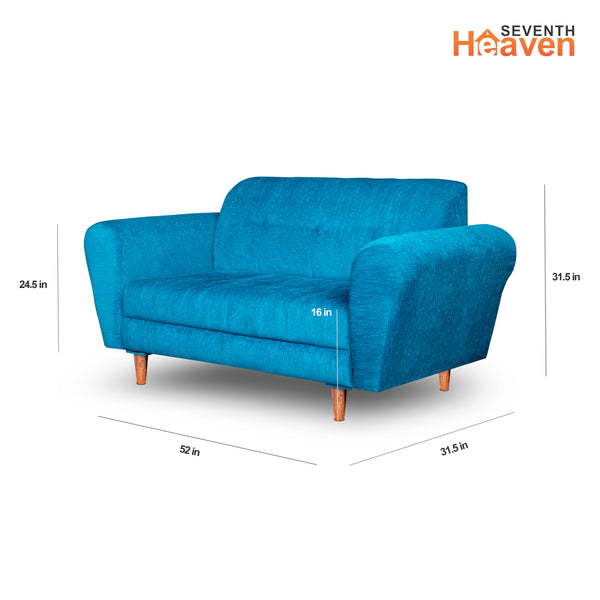 Milan 2 Seater Sofa - ( Premium Molfino Fabric- Sky Blue )
