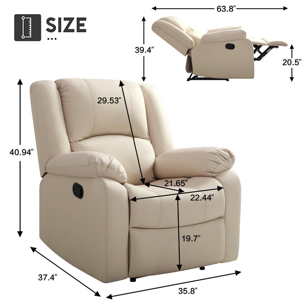 Phoenix 1 Seater Recliner – ( Spacious, Luxurious & DIY-Friendly- Beige )