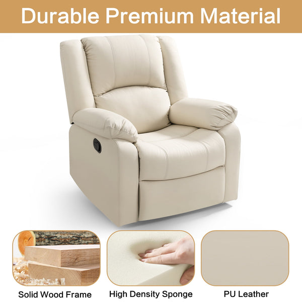 Phoenix 1 Seater Recliner – ( Spacious, Luxurious & DIY-Friendly- Beige )
