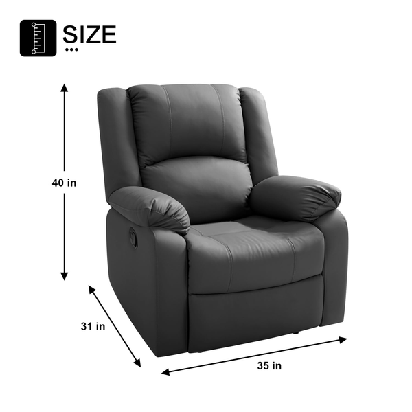 Phoenix 1 Seater Recliner – ( Spacious, Luxurious & DIY-Friendly- Grey )