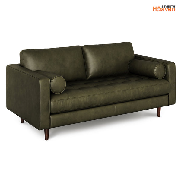 Vienna 2 Seater Sofa- ( Leatherette Fabric - Green )